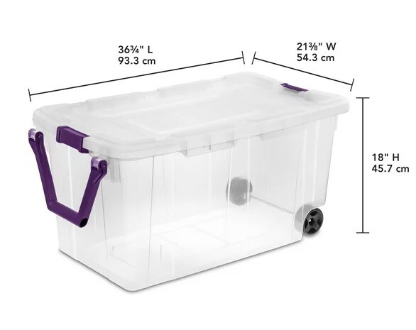 Sweet Plum 160 Qt. Plastic Wheeled Storage Box