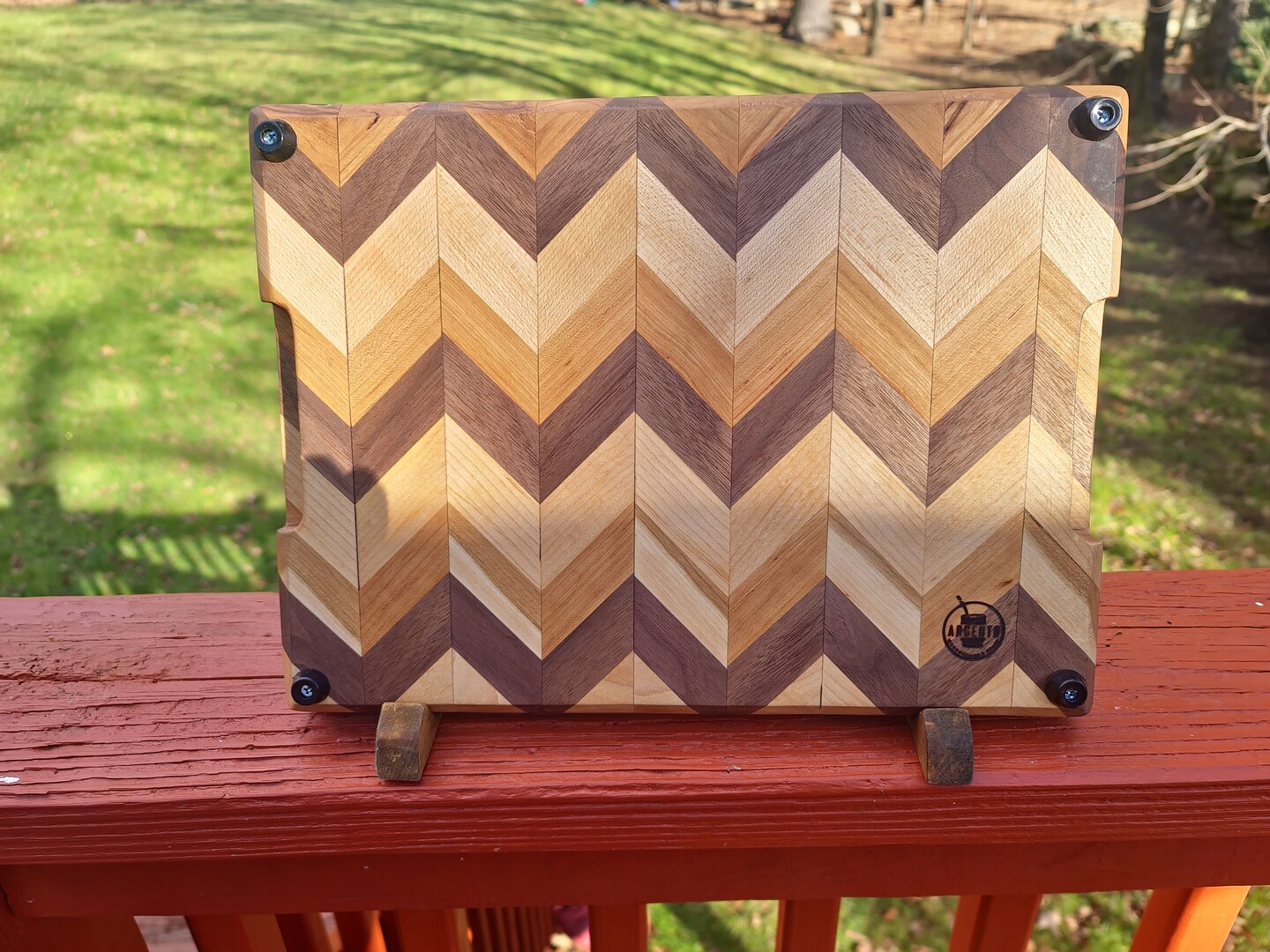 Cutting Board - Chevron Pattern with Epoxy Protected Juice Groove