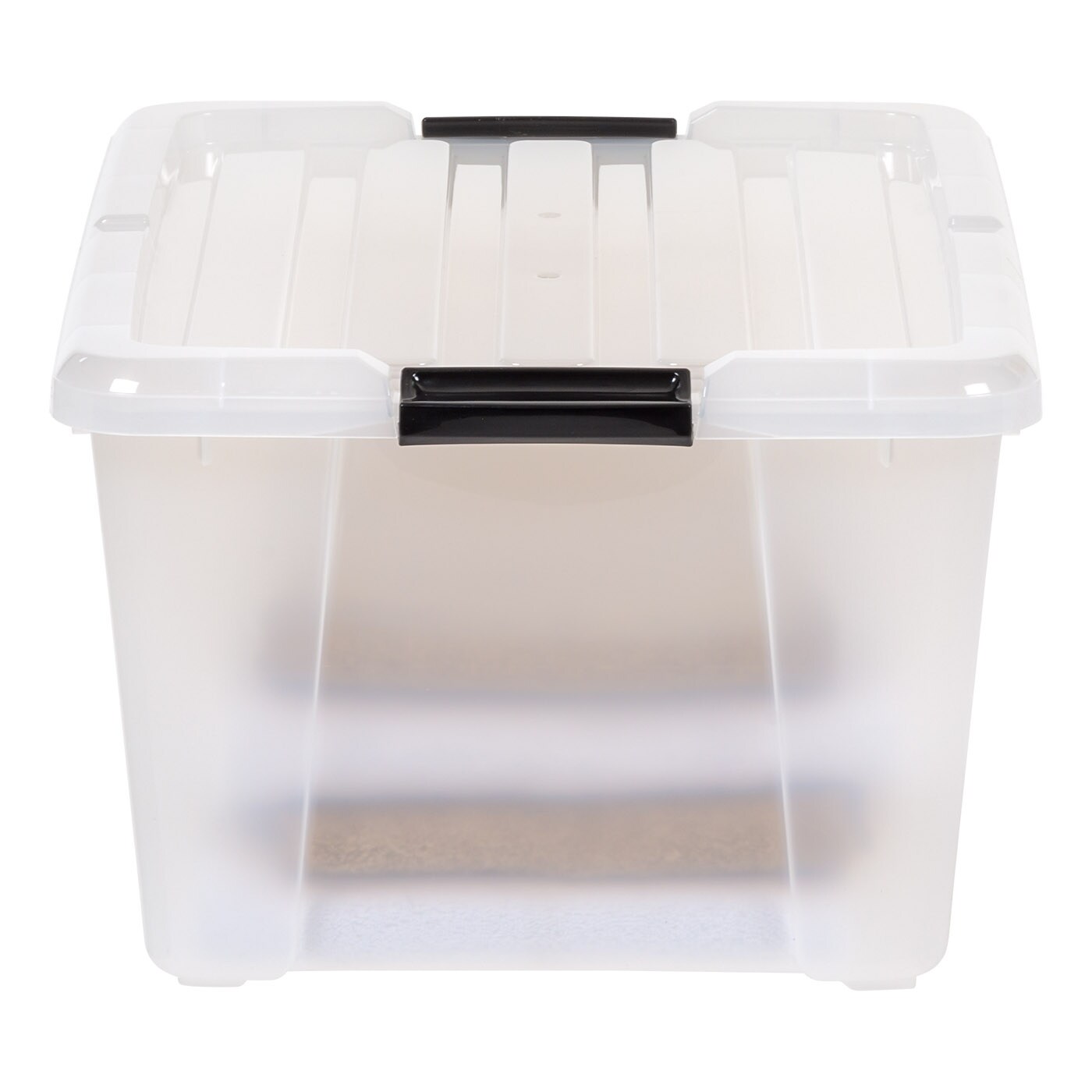 IRIS USA 45 Quart Plastic Storage Container Bin with Latching Lid, Clear, 4 Pack