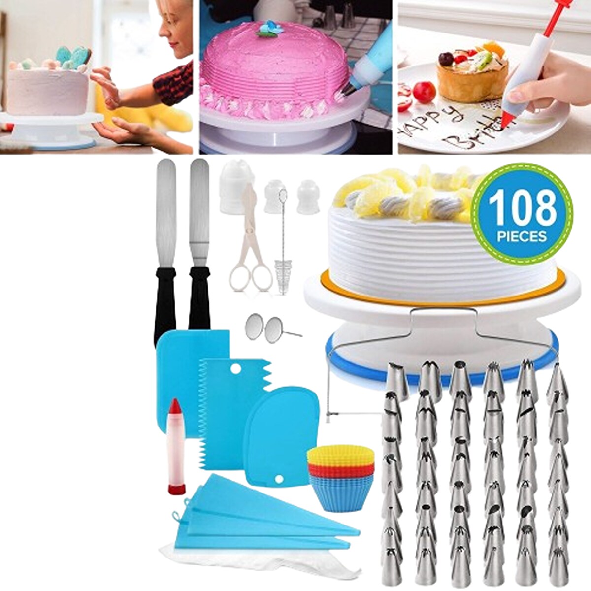 Colorful Cake Decorating Supplies Kit 108pcs