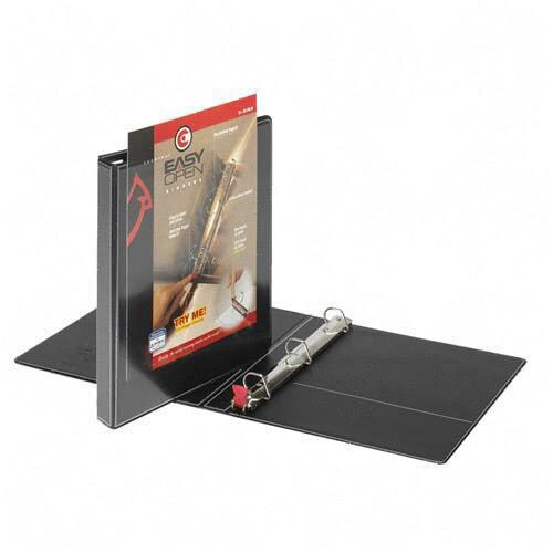 Cardinal Premier Easy Open ClearVue Locking Slant-D Ring Binder, 3 Rings, 1" Capacity, 11 x 8.5, Black