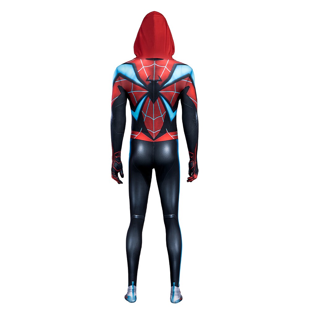 PS5 Miles Morales Spiderman Cosplay Costume Spider-man Spandex Bodysuit  Hallween