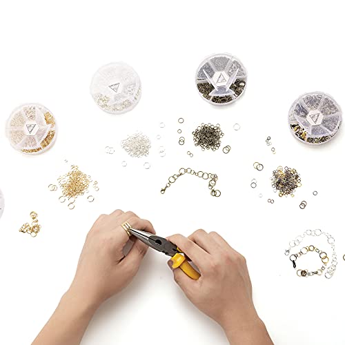1000 Pieces Jump Rings Kit With Open Jump Rings 40PCS 12mm Lobster Clasps and Jump Rings Opener for Jewelry Making Keychains and Necklace Repair (Gold)