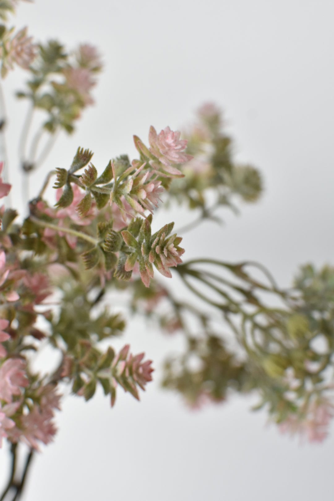 18&#x22; Faux Pink/Green Gray Sedum Bush