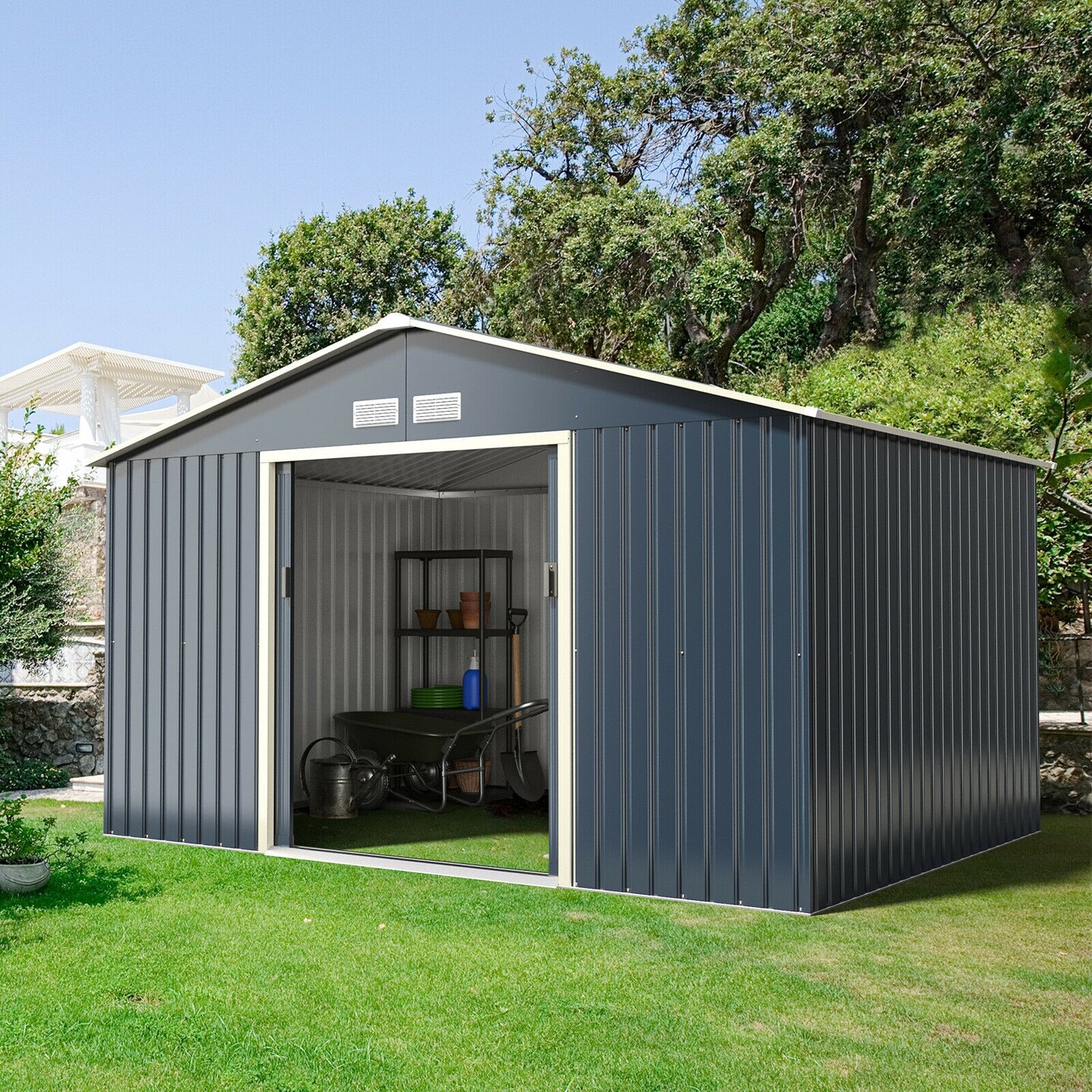 Metal Storage Shed for Garden and Tools