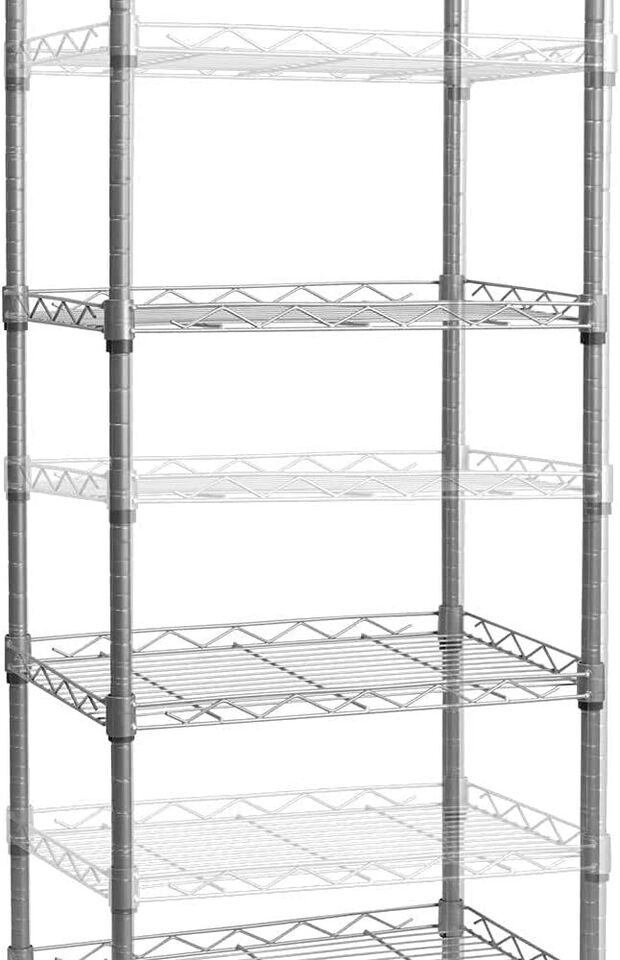 4 Tier Adjustable Metal Storage Rack Shelves Kitchen Storage Home Standing