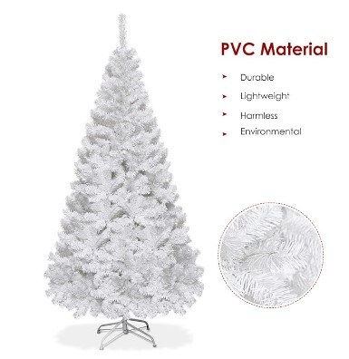 Nightcore Artificial, Xmas Pine Easy Assembly, Christmas Tree with Solid Metal Legs, White (5 FT)