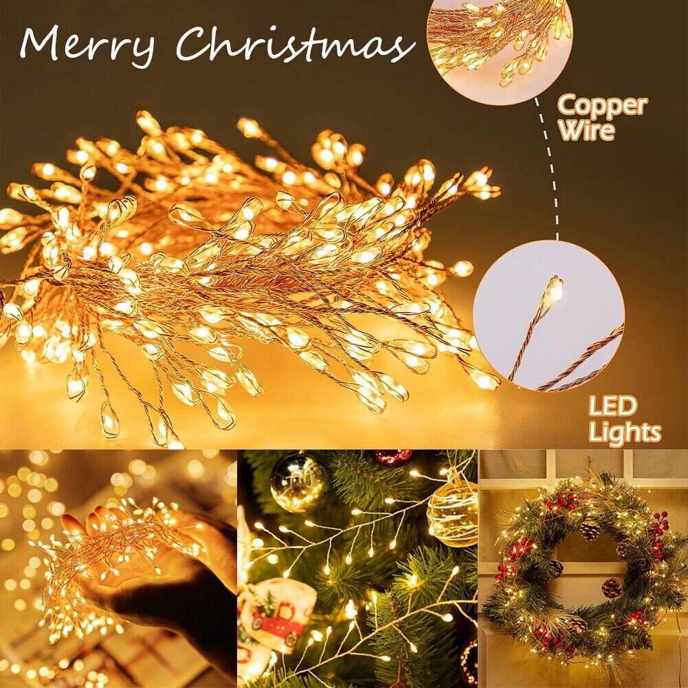 96 LED Snowflake Curtain String Lights for Xmas Party Decor
