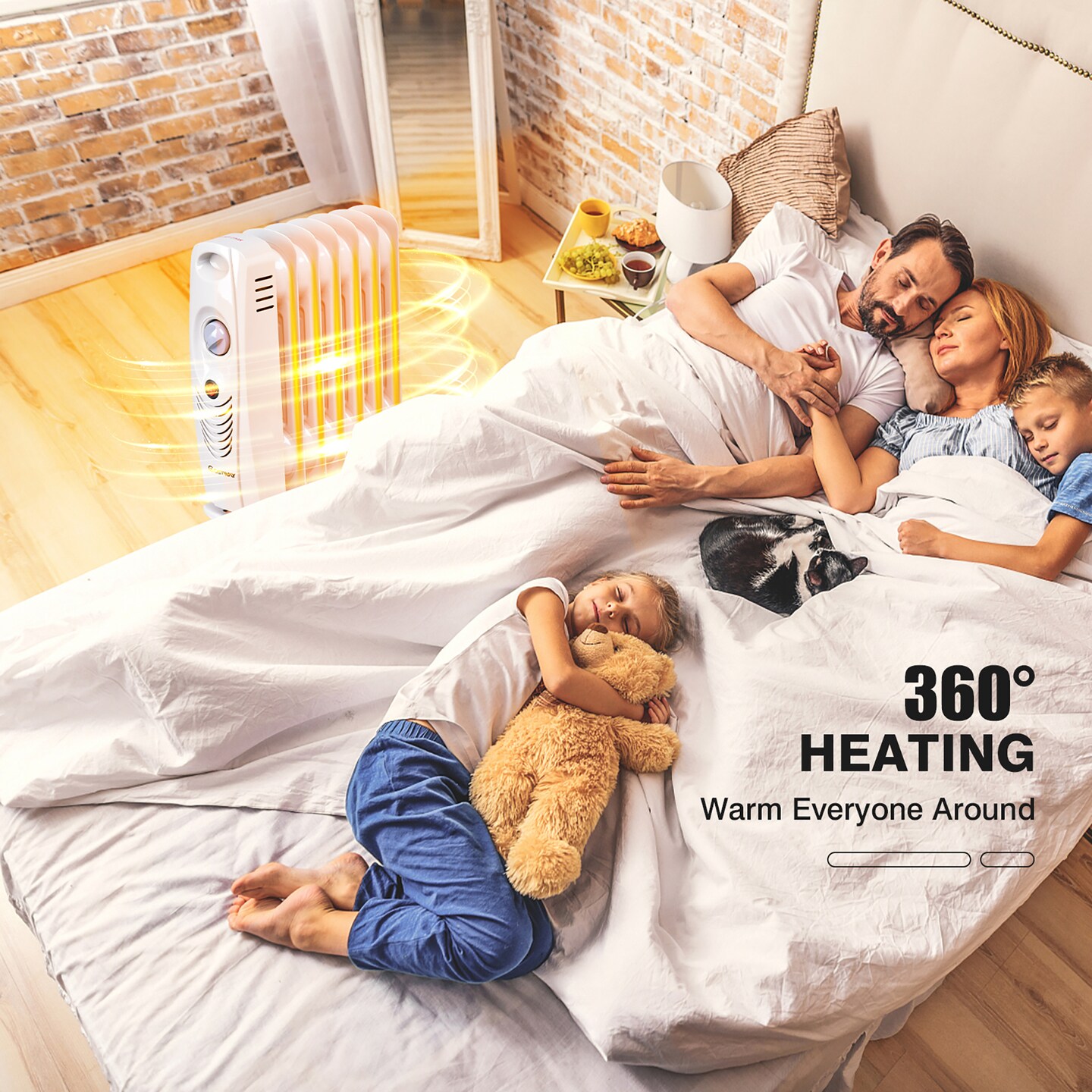 Costway 700 W Portable Mini Electric Oil Filled Radiator Heater 7-Fin Thermostat Home