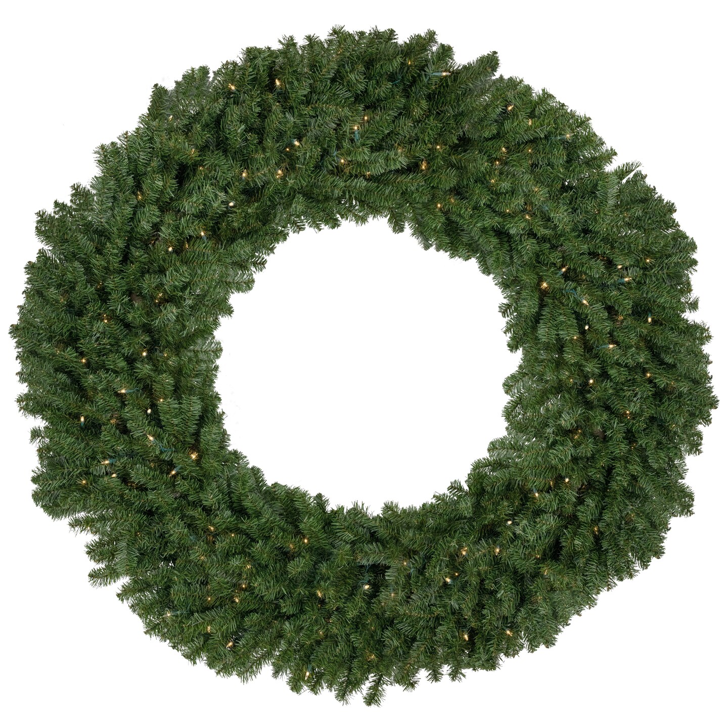 Northlight 5&#x27; Pre-Lit Commercial Canadian Pine Artificial Christmas Wreath, Clear Lights
