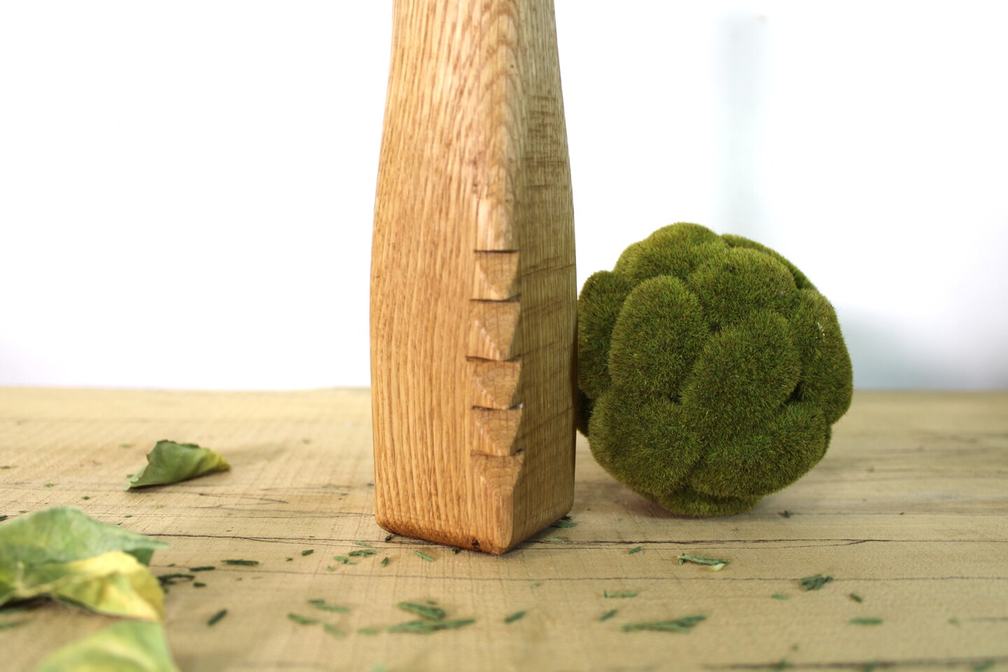 Oak Hand Carved Bud Vase, Single Stem Flower Wooden Display Vase product 7