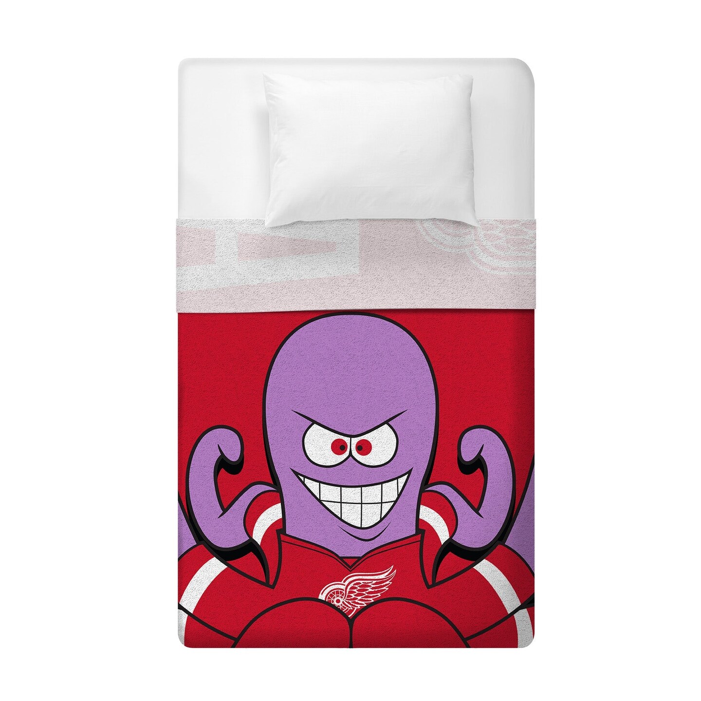 Sleep Squad Detroit Red Wings Rally Al 60” x 80” Raschel Plush Hockey Blanket