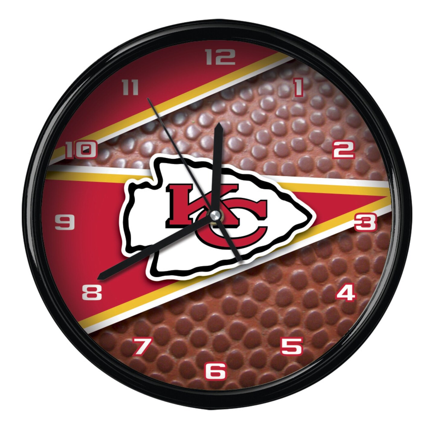 The Memory Company 11.5" Red and Brown NFL Kansas City Chiefs Wall Clock