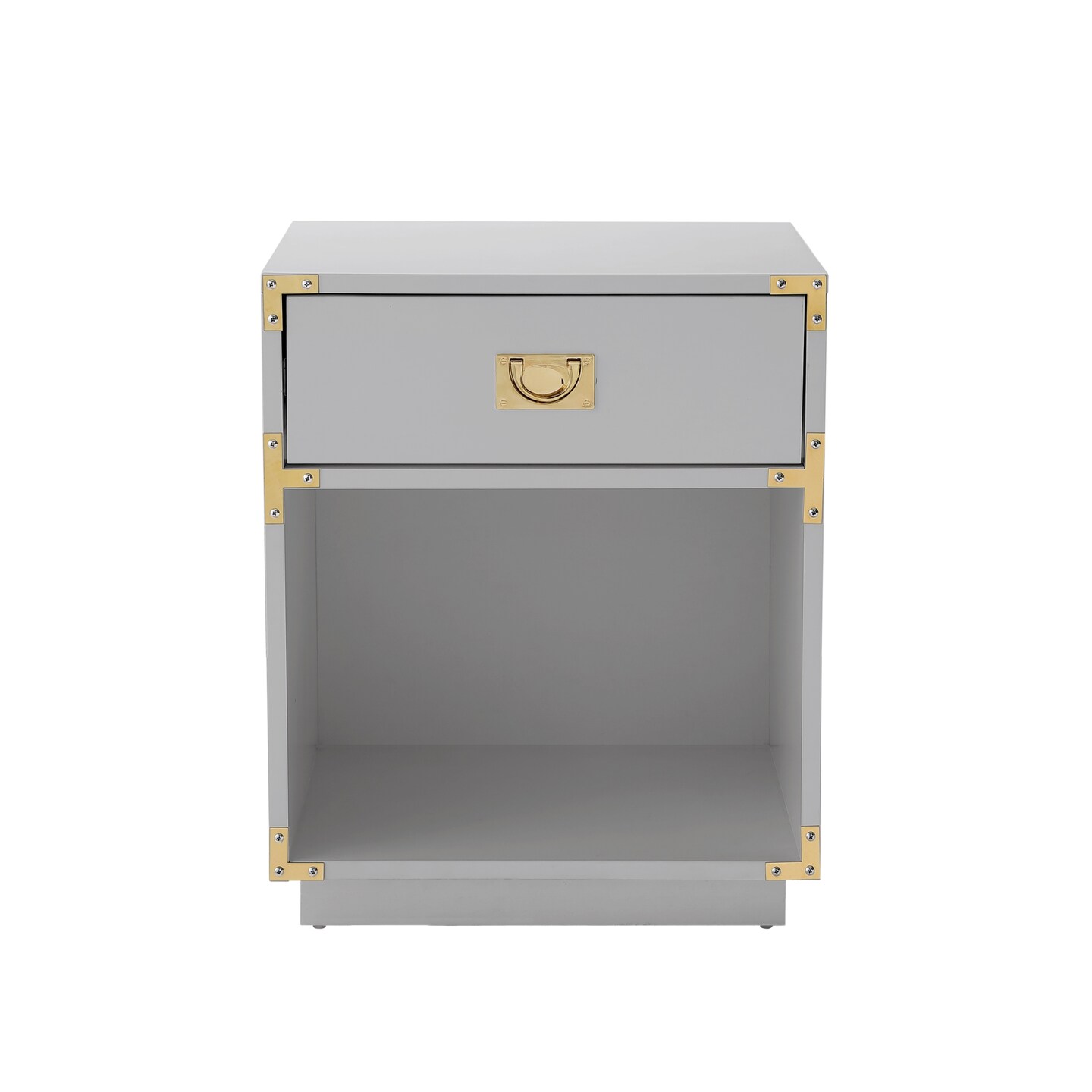 Odrini High Gloss Metal Corner Brackets Accent/Side Table/Nightstand
