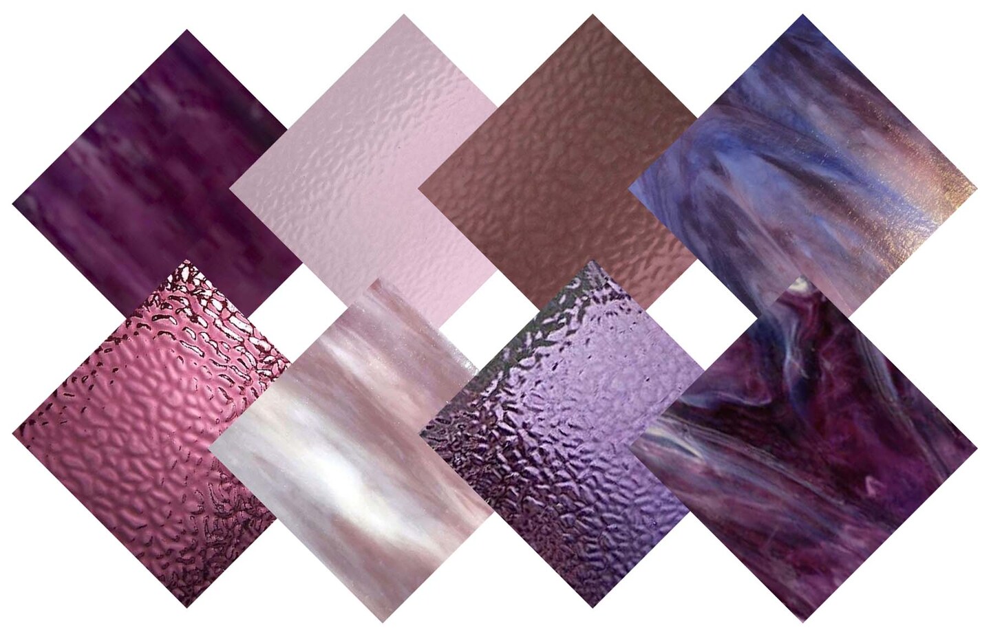 Wissmach 8 Sheet Mixed Color Variety, Purple, Stained Glass Pack and Mosaic Glass