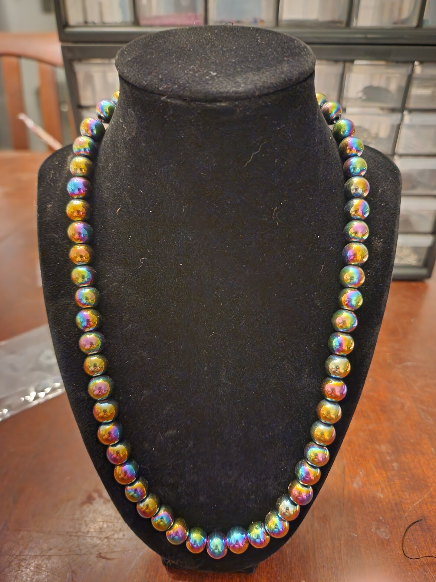 Kids Classic Multi Rainbow Knotted Thread and Opalite Beaded Necklace, .25
