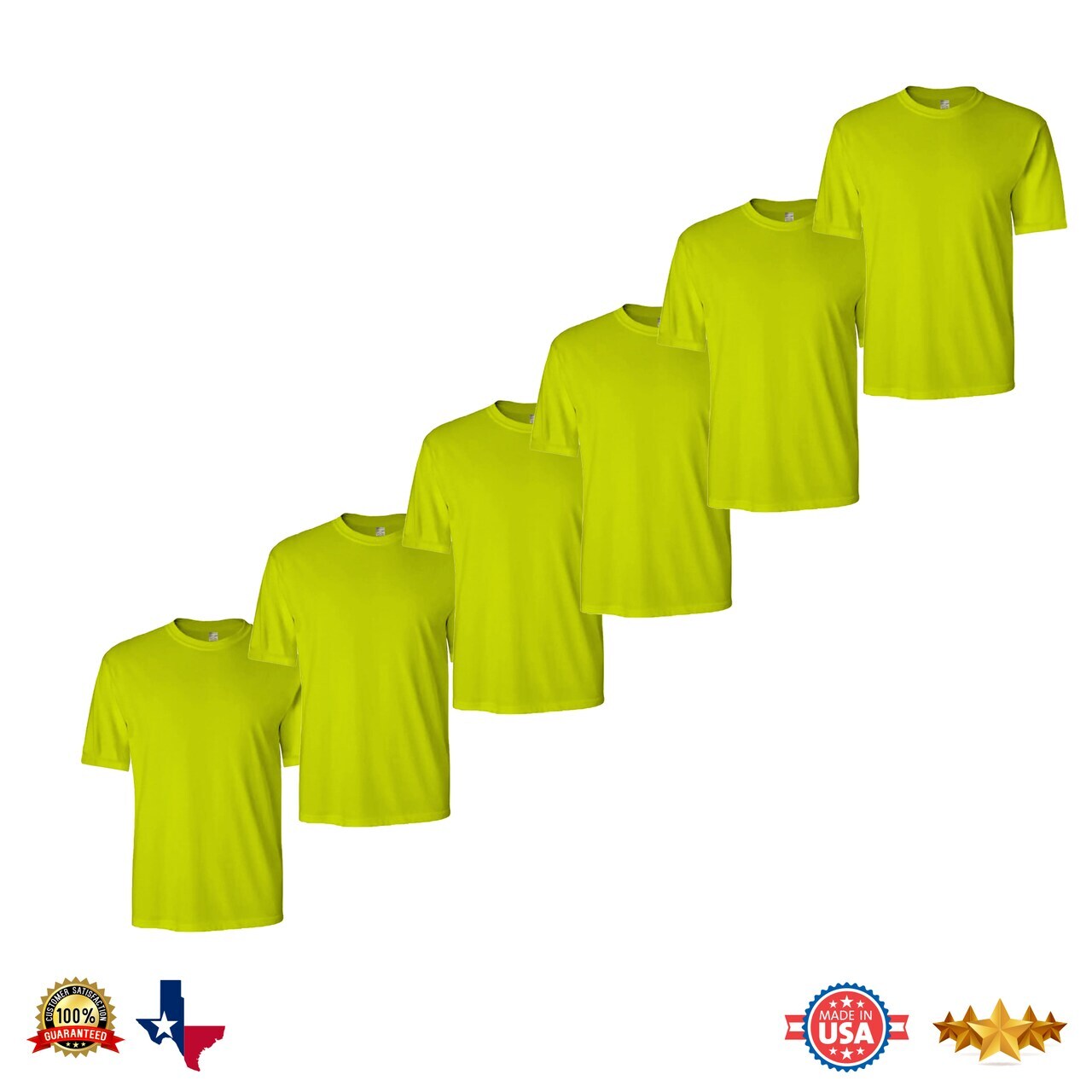 Short Sleeve Safety Shirts | Ropa de trabajo de manga corta | Work Shirts for Men | High Visible Construction T-shirts | Safety Green T-shirt | Safety Tee for Ultimate Protection| Radyan&#x27;s Long Sleeve | RADYAN&#xAE;