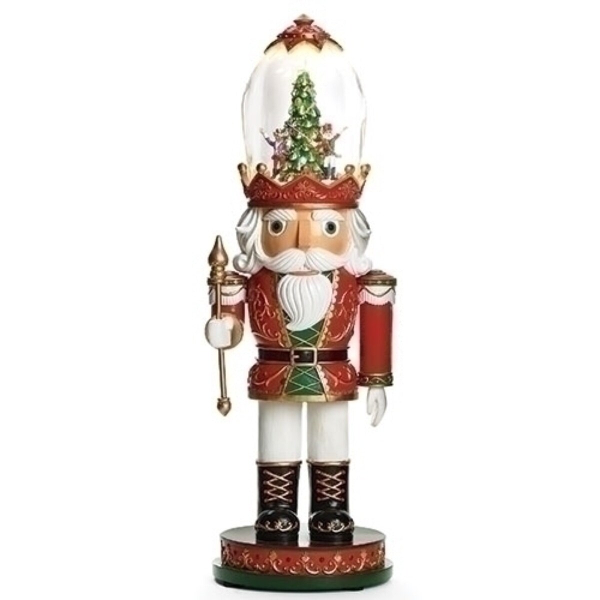 Roman LED Lighted Musical Christmas Nutcracker - 16.25" - Red and White