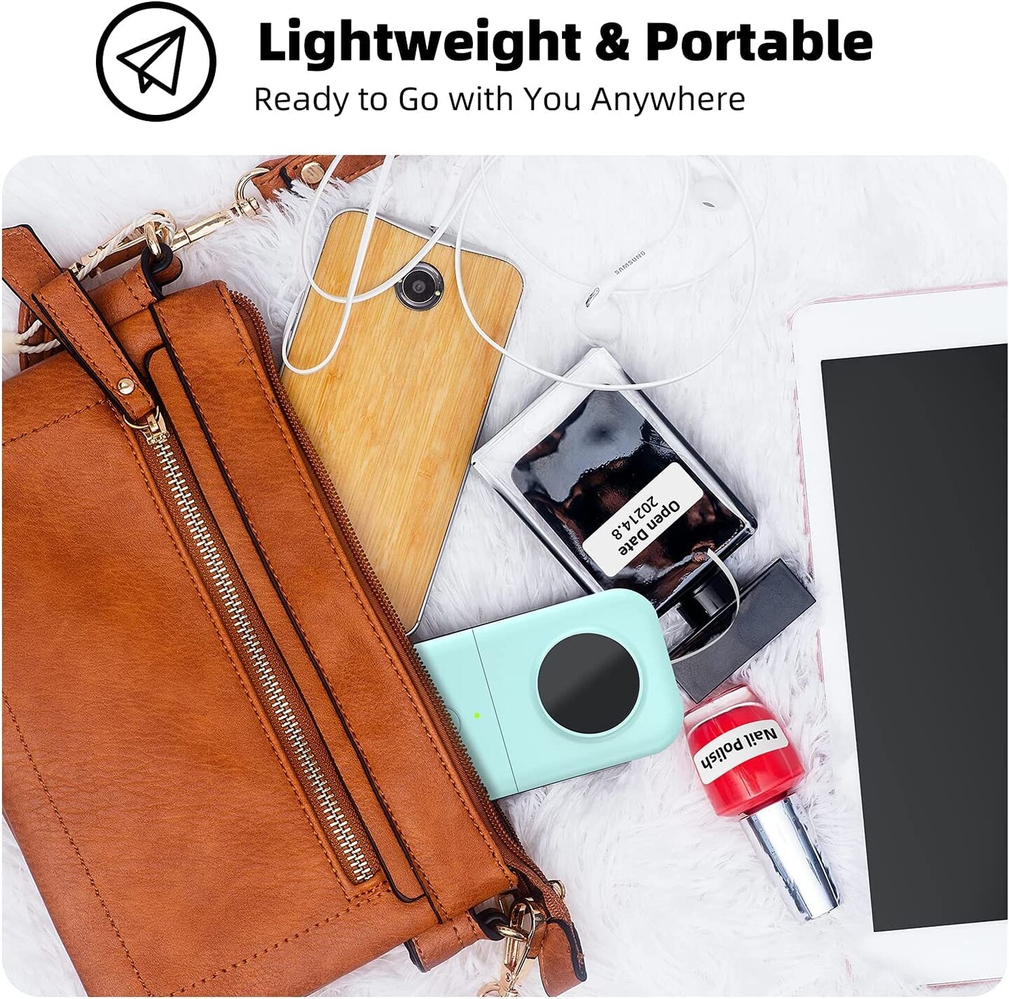 D30 Label Maker Machine with Tape, Portable Bluetooth Printer, Small Smart Phone Handheld Sticker Mini Labeler Multiple Templates Font Icon Easy to Use Inkless Rechargeable F Office Home
