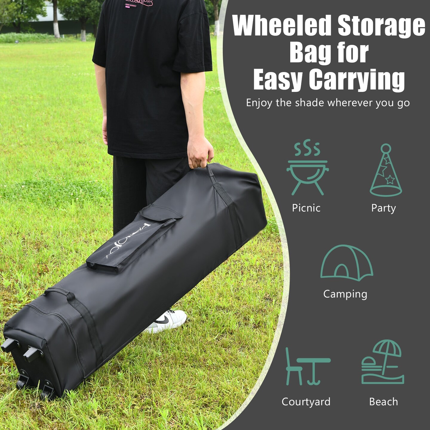 13 Feet x 13 Feet Pop Up Canopy Tent Instant Outdoor Folding Canopy Shelter