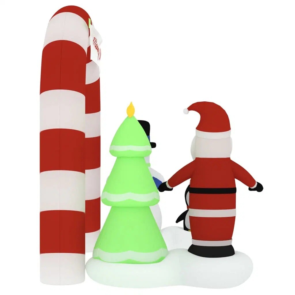 8.5ft Christmas Inflatable Santa &#x26; Snowman Arch Gate with LED Lights