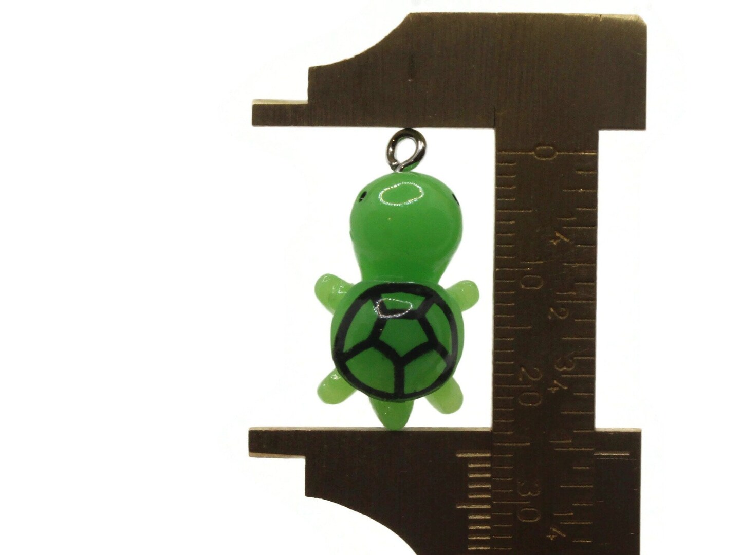 2 19mm Green Turtle Resin Charms Miniature Tortoise Animal Pendants