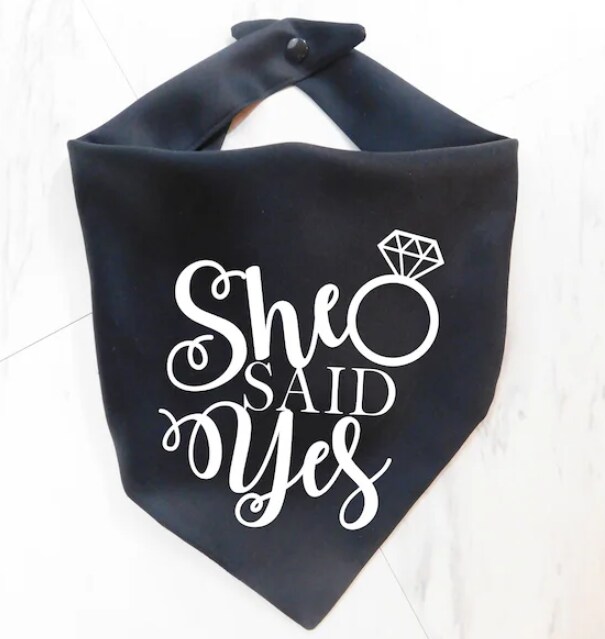 She Said Yes Dog Bandana - Engagement Dog Bandana