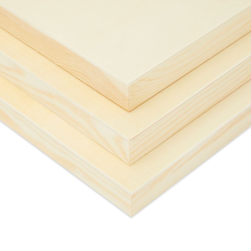 4x Unfinished Wooden Art Canvas Boards Panels for Painting