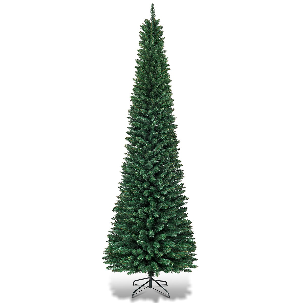 Costway 5&#x27;/6&#x27;/7&#x27;/8&#x27; /9&#x27; PVC Artificial Pencil Christmas Tree Slim Green
