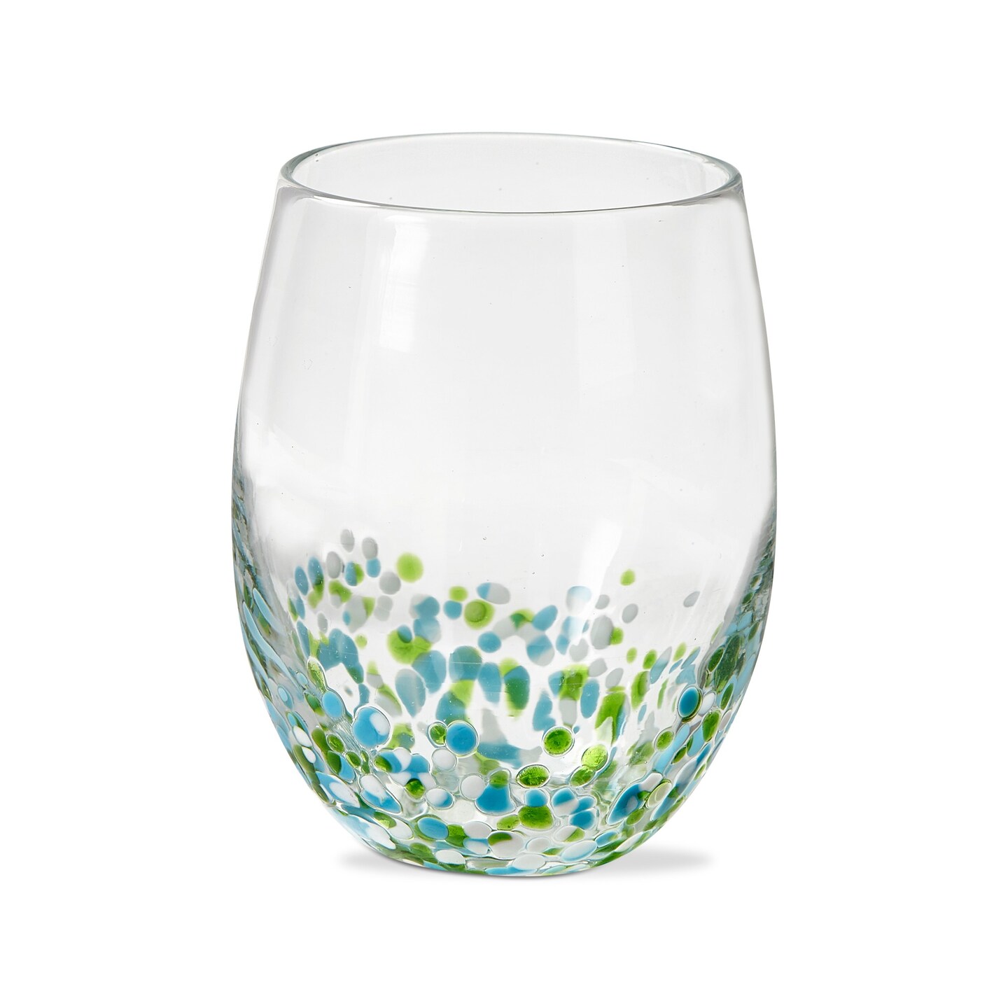 16 oz. Pebble Glass Stemless Green Multi Dishwasher Safe Beverage Glassware  Dinner Party Wedding Restaurant