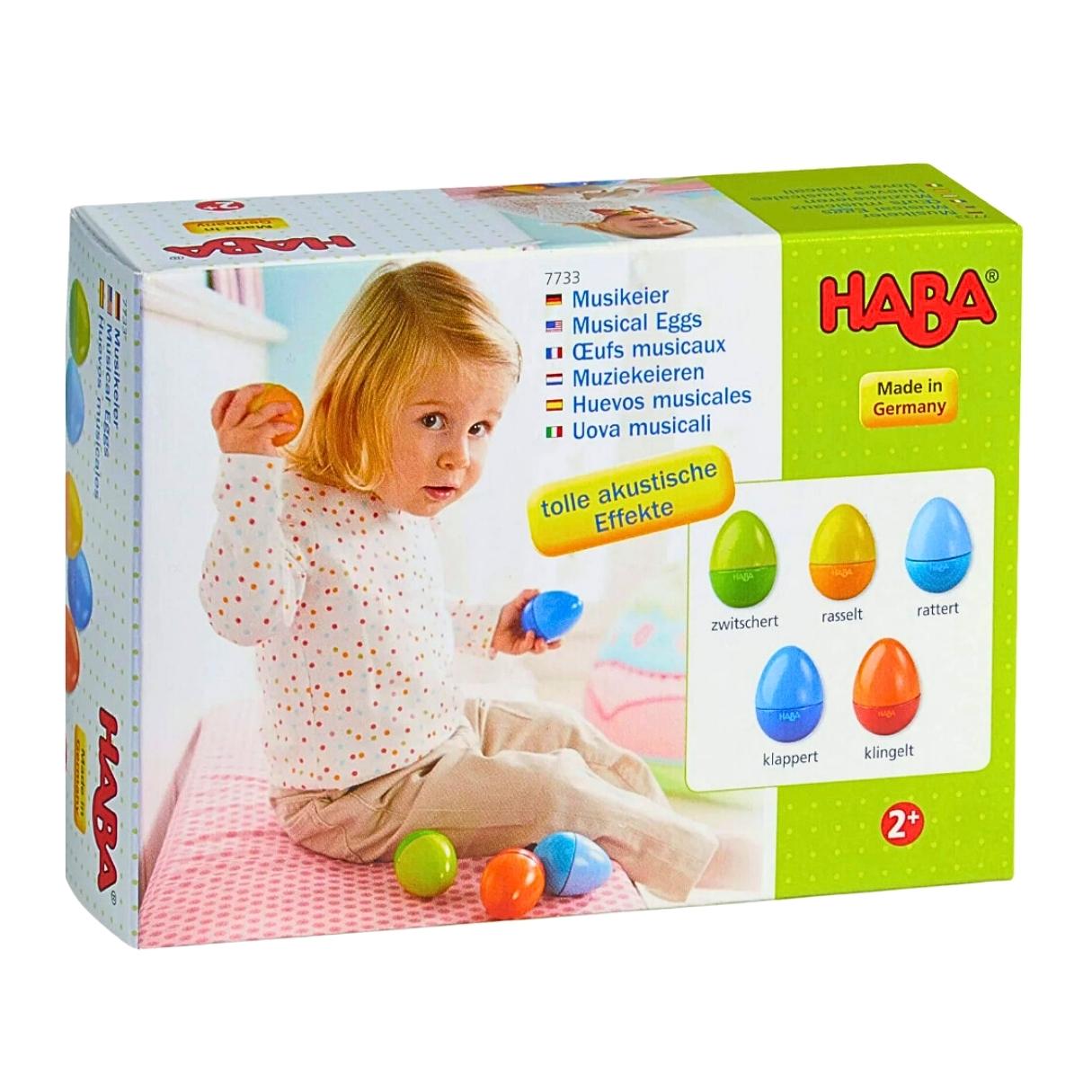 Musical Eggs - 5 Wooden Eggs for Rattles with Various Sounds