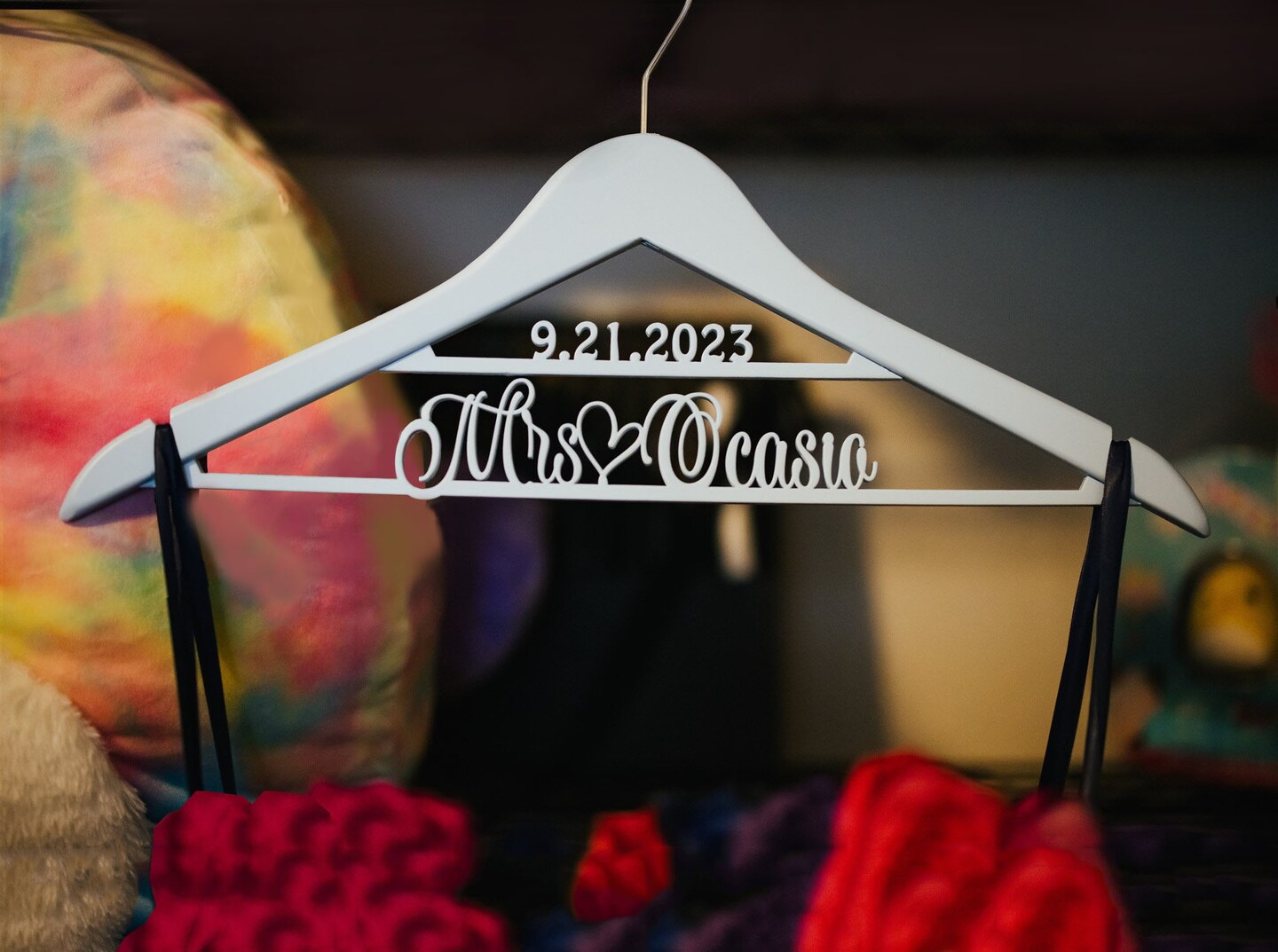 Bride & Groom Two Custom Wedding Hanger Set Personalized Mrs Name Hanger Bridesmaid Or Bridal shops Party Gift