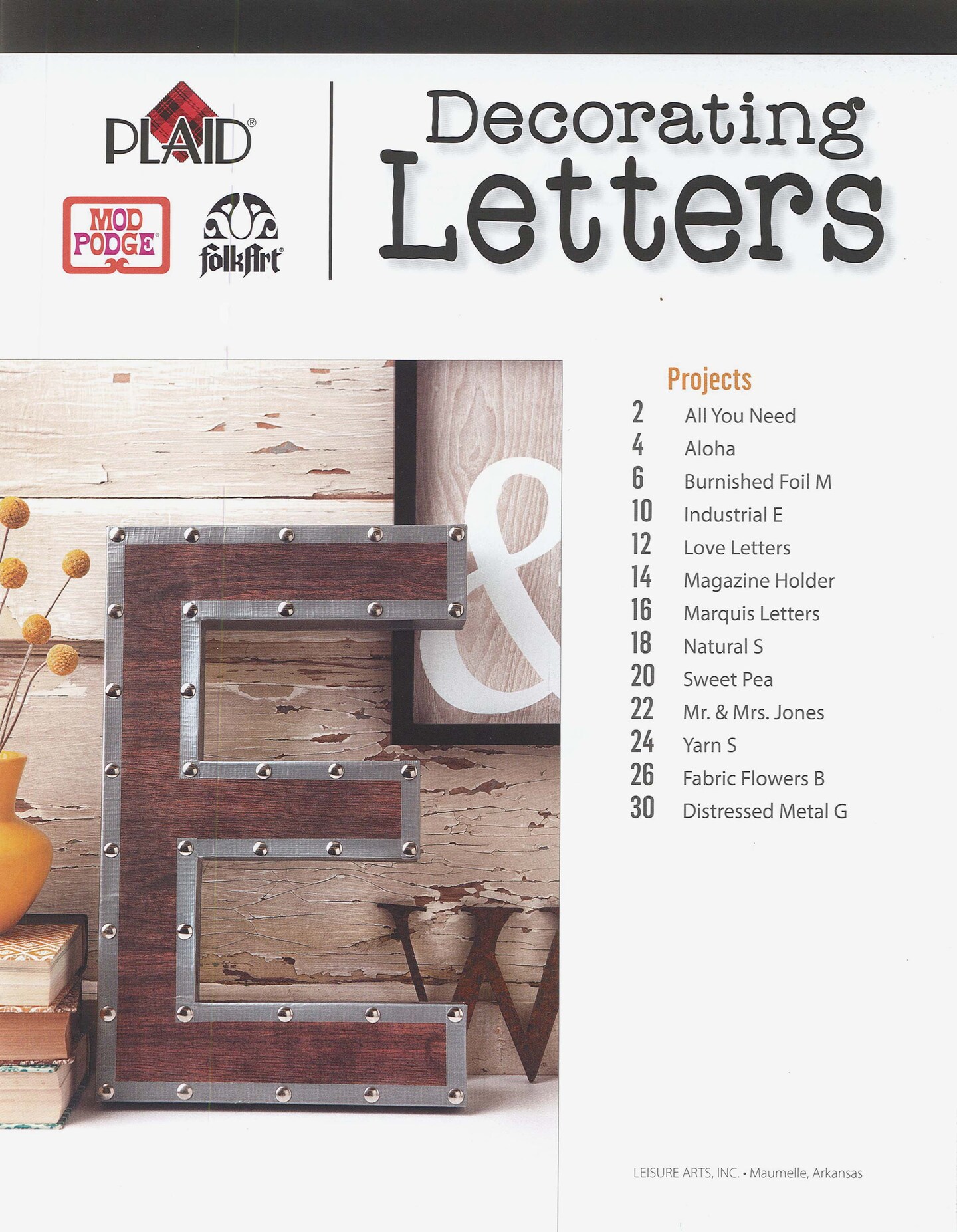 Leisure Arts Decorating Letters Crafting Book