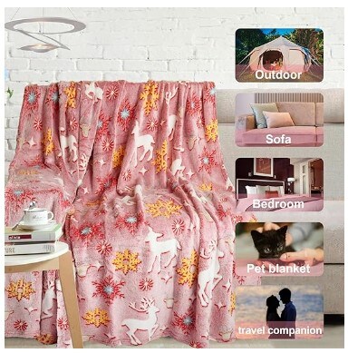 Christmas Blankets &#x26; Throws for Children, Girls, Boys, and Women Soft Christmas Blanket for Kids/Girls/Boys/Women, Red Christmas Throw Blanket for Couch, Birthday Gifts 40&#x22;x60&#x22;