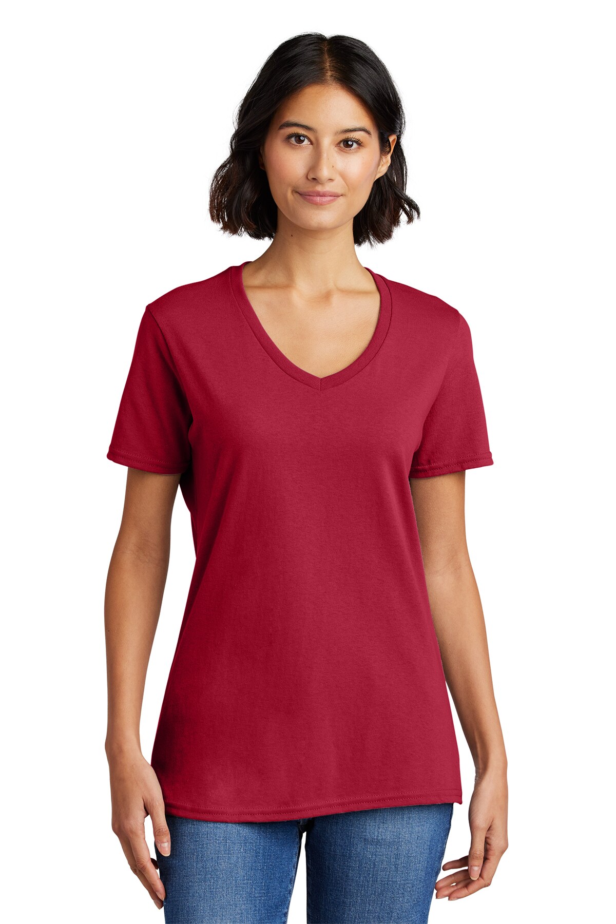 Port Company&#xAE; Women&#x2019;s Core Cotton V-Neck T-Shirt
