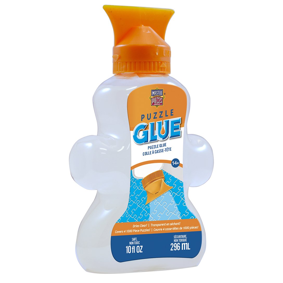 Masterpieces - Jigsaw Puzzle Glue Bottle with Swivel Spreader Cap, 10oz -  Clear