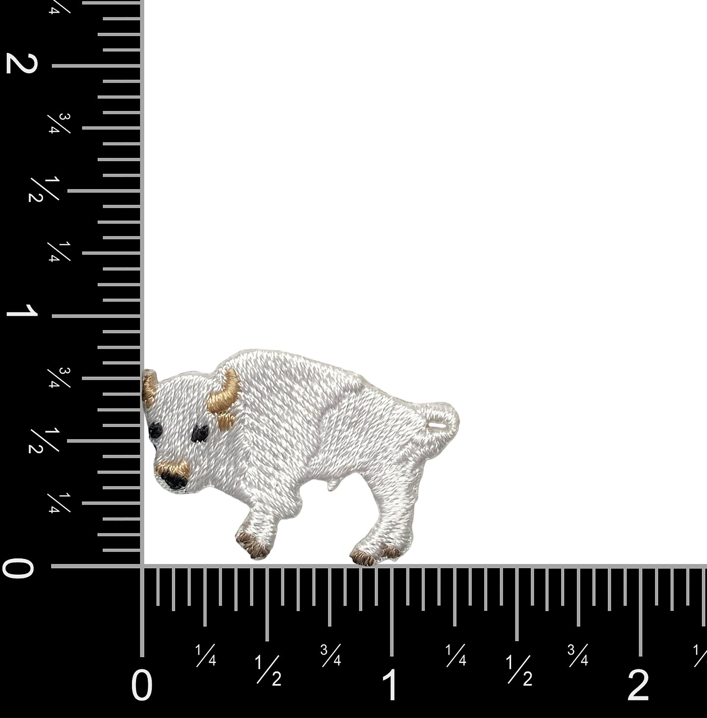 Mini White Buffalo, American Bison, Embroidered, Iron on Patch