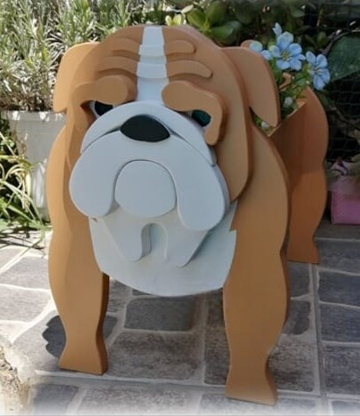 English Bulldog Dog Planter - Wooden Planter Box - DIY Kit - Realistic ...