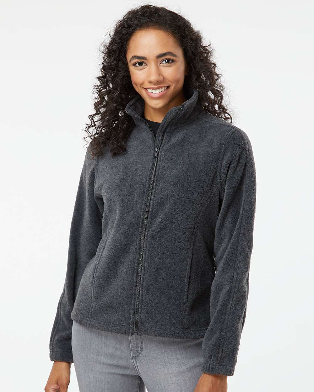 Burnside® Women's Slim Fit Scuba collar Polar Fleece Full-Zip Long Sleeve Jacket - 5062