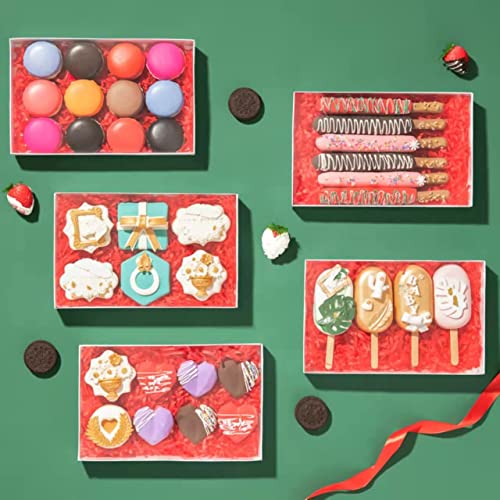 Clear White Cookie Boxes with Full Window For Bakery Cakesicle Macaron Chocolate Bomb Ore, 24 Pack 9 1/2" x 6" x 1 1/4"