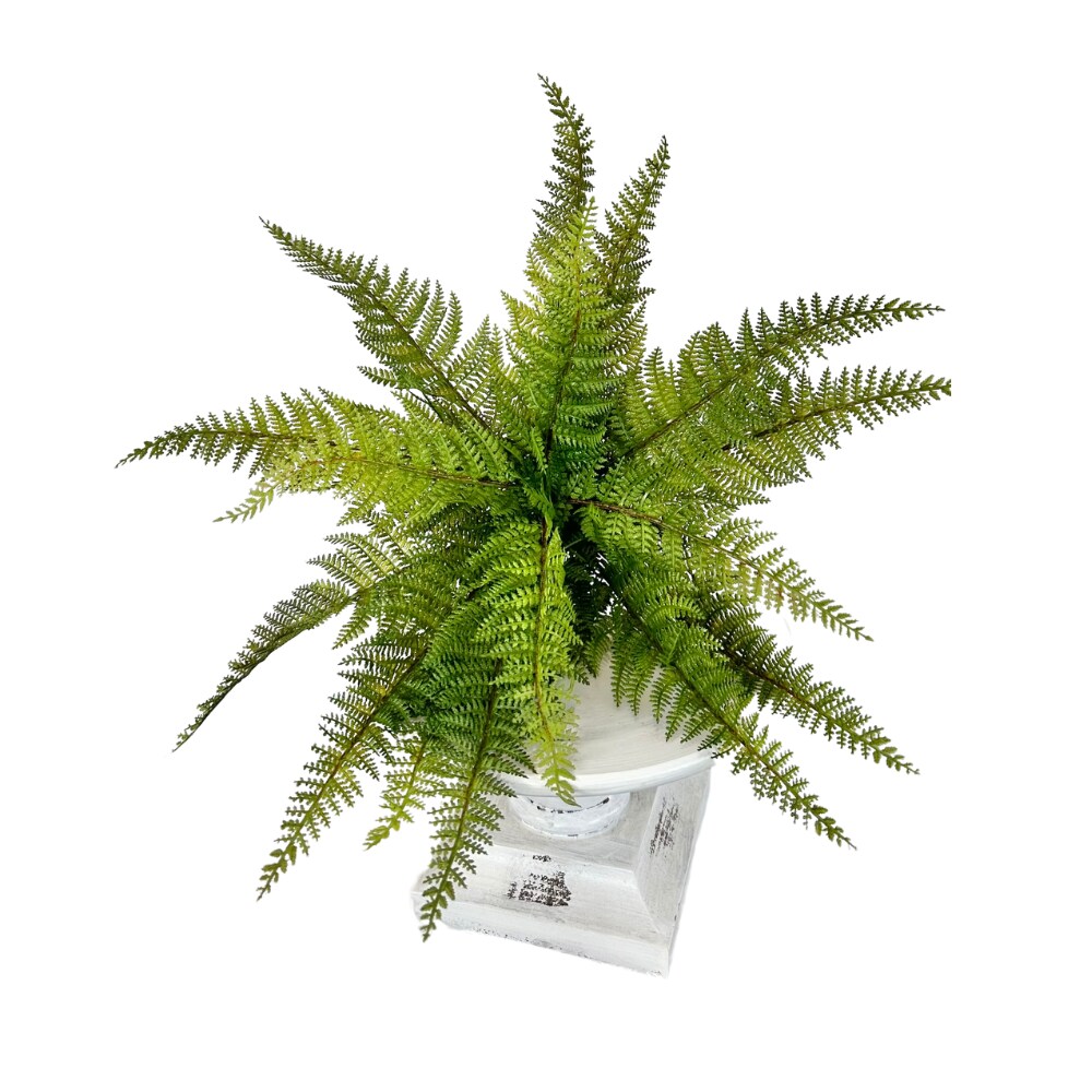 15" Artificial Green Maidenhair Fern Bush Faux Greenery for