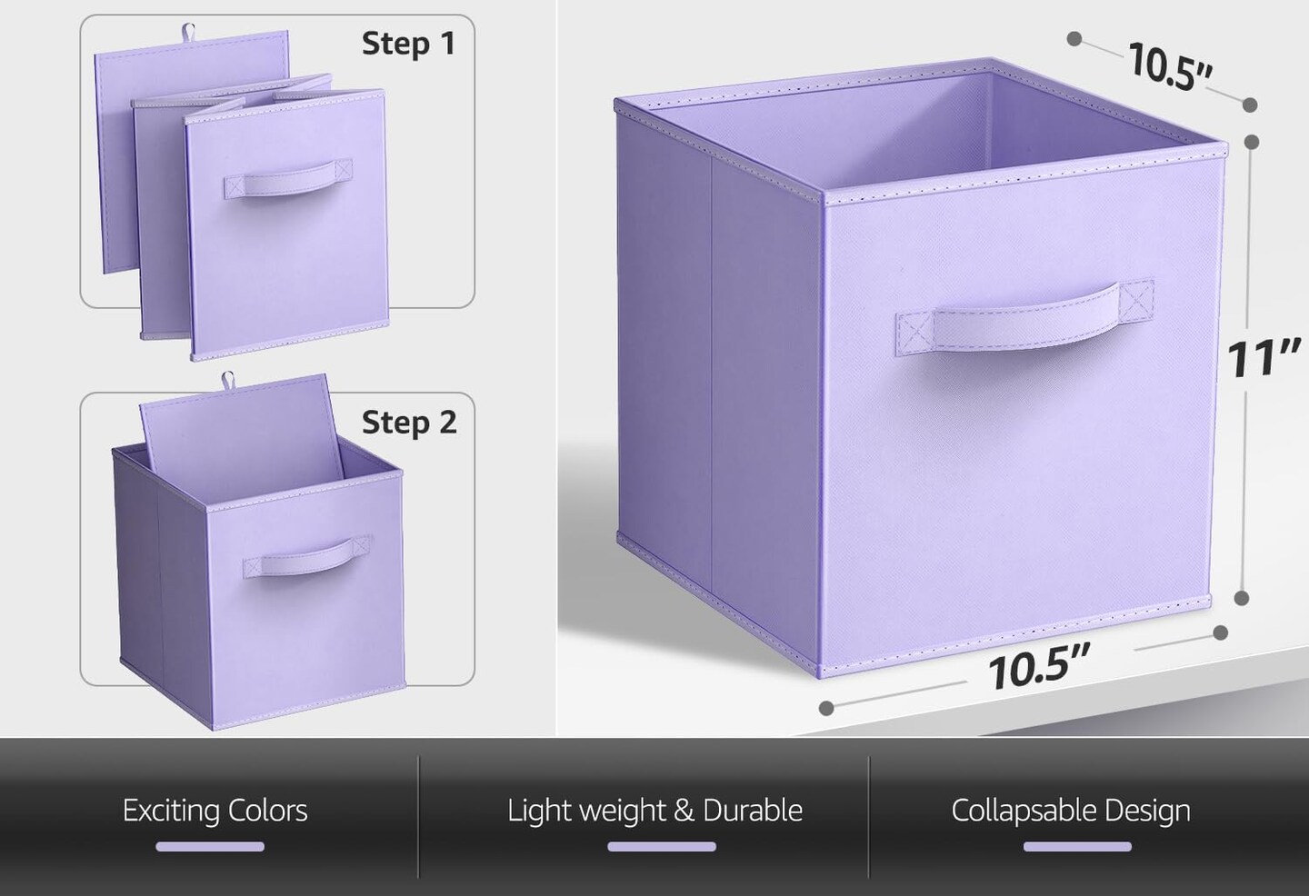 Sorbus Fabric Collapsible Cube Storage Bins Set (6 Pack)