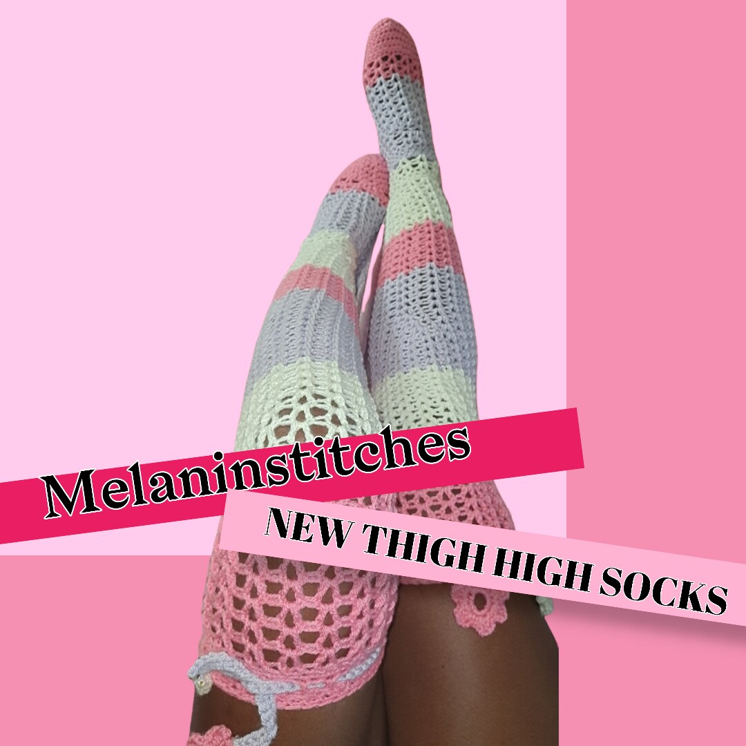 Crochet thigh high socks | MakerPlace by Michaels