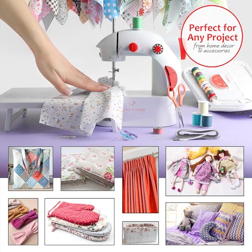 Mini Sewing Machine for Beginners with Sewing Kit, 48 PC Dual