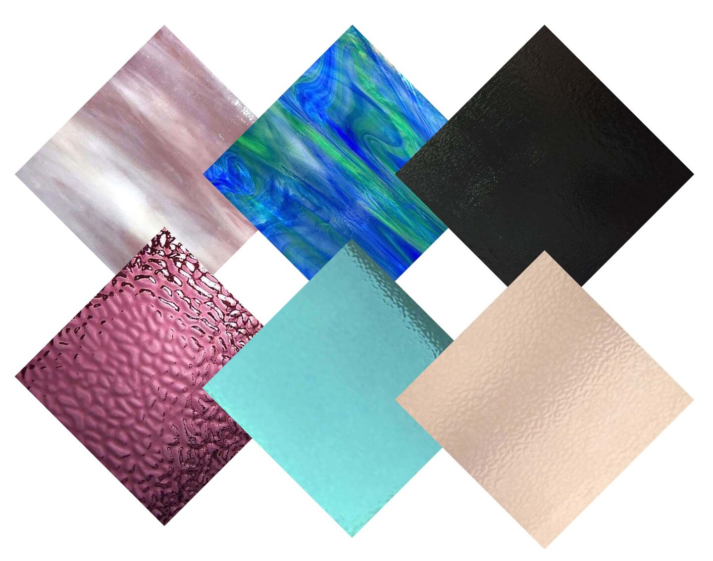 Wissmach 6 Sheet Mixed Color Variety Stained Glass Pack and Mosaic Glass