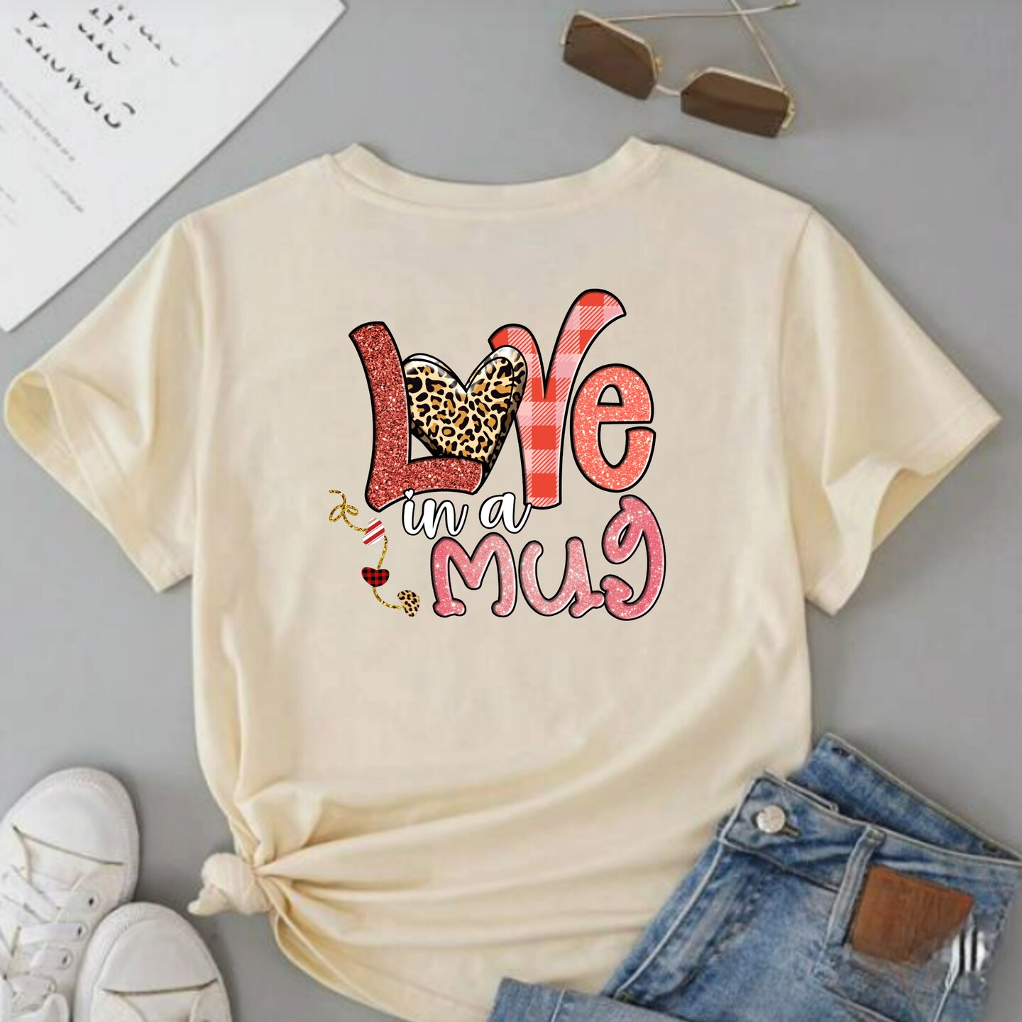 Love In My Mug Shirts in Soft Fabrics Various Sizes crew neck dtf