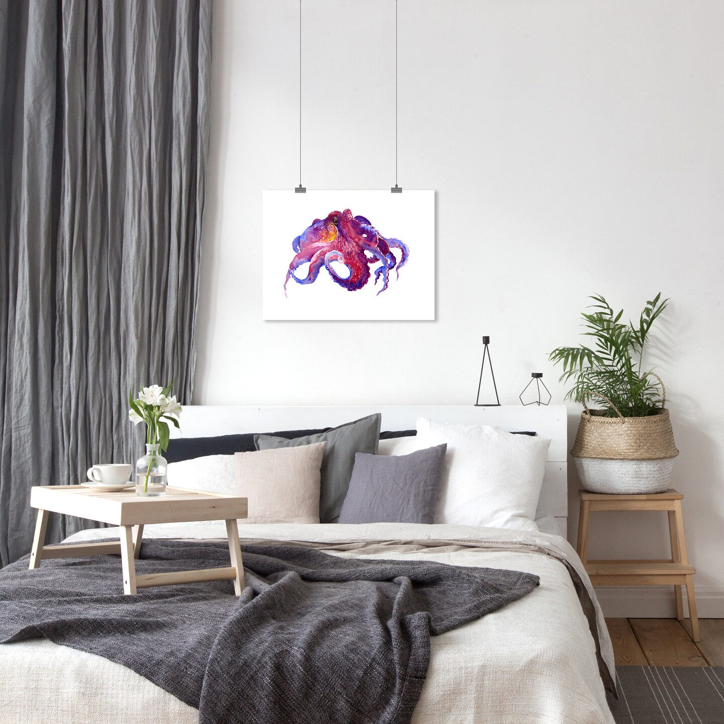 Octopus Purple Blue by Suren Nersisyan  Poster - Americanflat