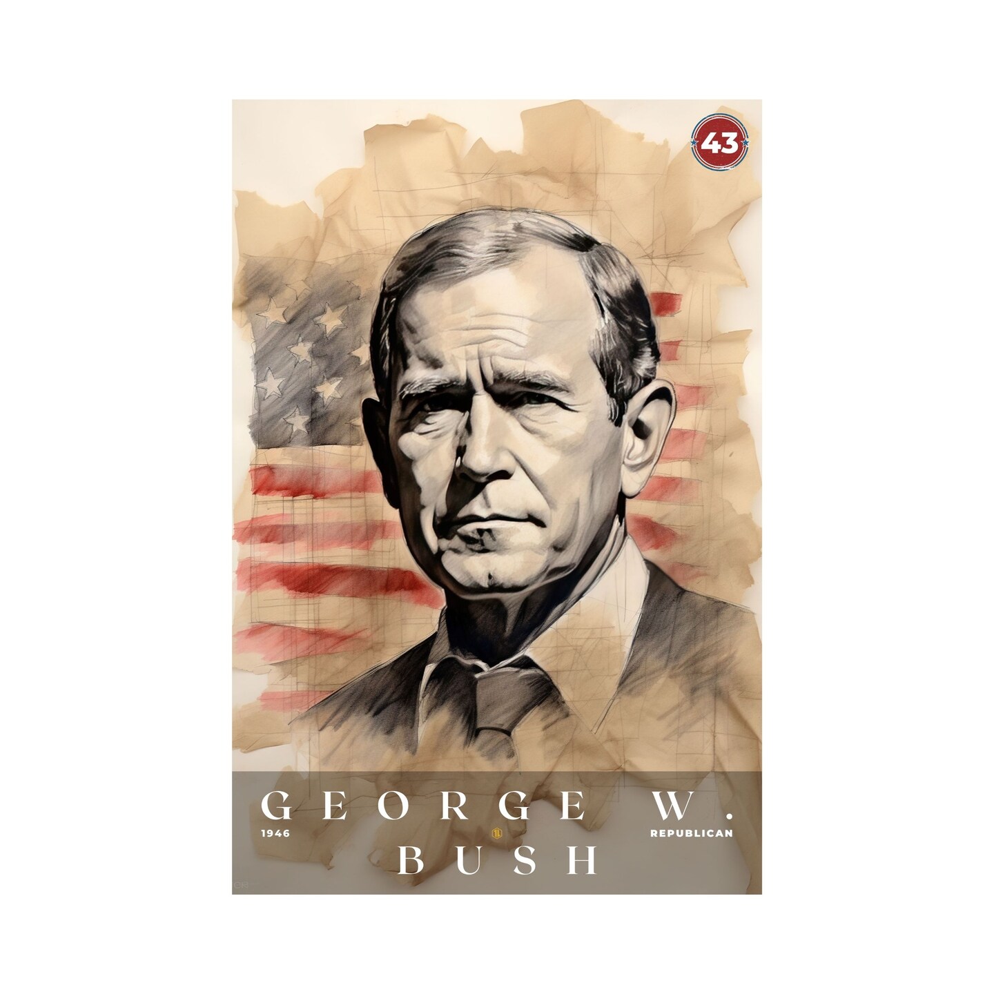 George W. Bush Poster, US President Print, Office Poster, Home Decor ...