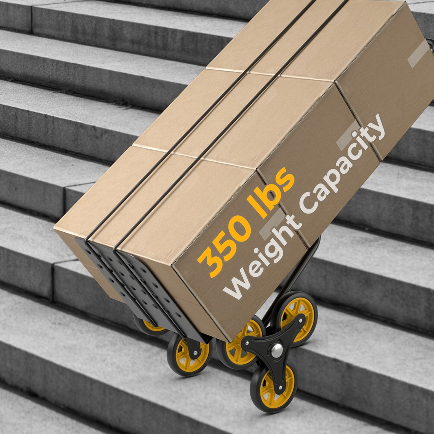 Costway Stair Climber Hand Truck with Telescoping Handle and Rubber Wheels 350 Lb Capacity