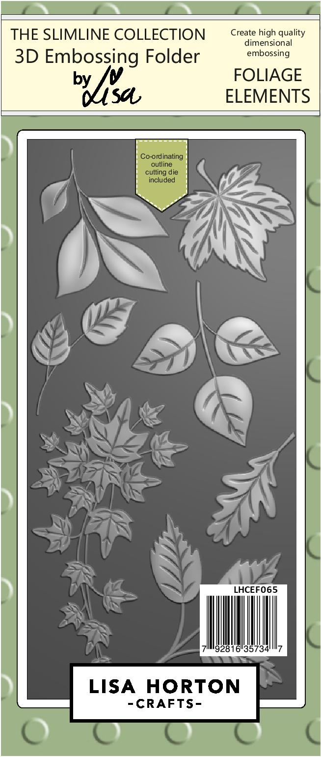 Lisa Horton --That Craft Place Lisa Horton Crafts Slimline 3D Embossing Folder & Dies - Foliage Elements